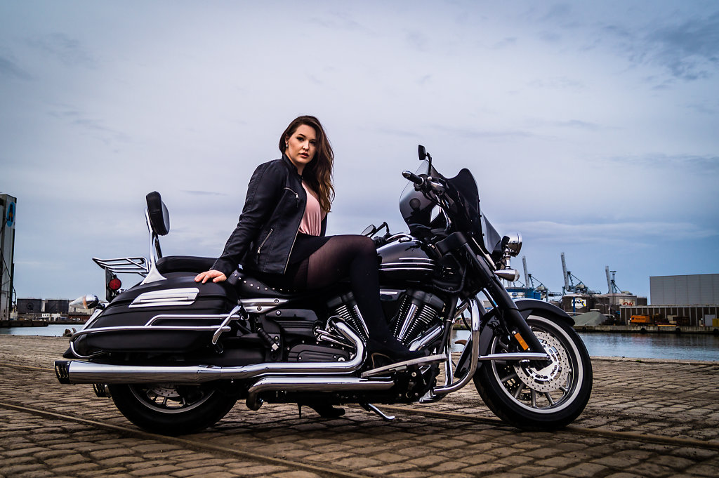 Model and Motorcycle